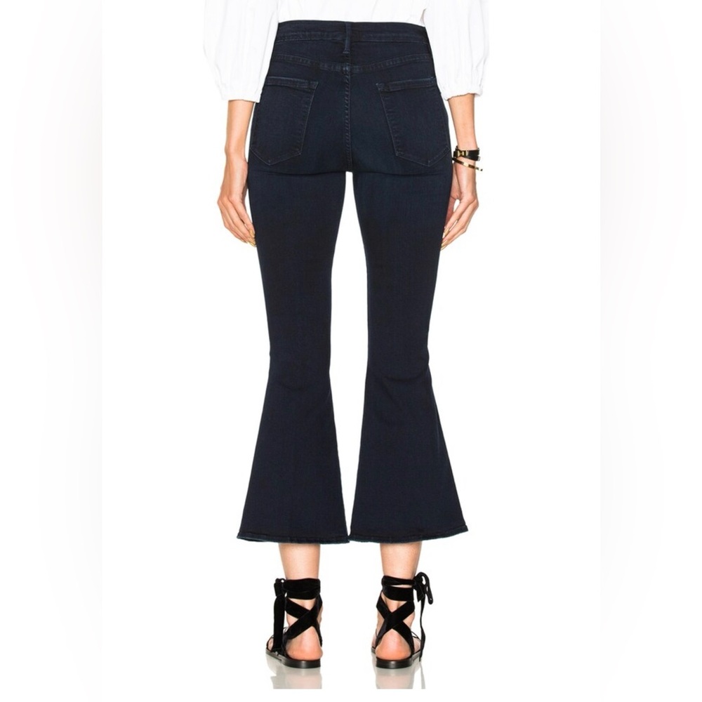 Frame Flare ‘Le Crop Belle’ Stretchy Dark Wash Denim Jeans 30 W 25 L Rockview